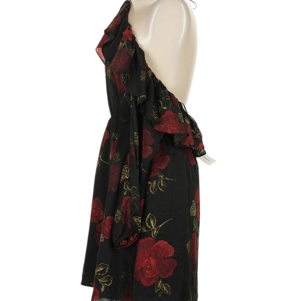 Cupcakes & Cashmere Black And Red Floral Mini Dress, Small — image 5 of 8